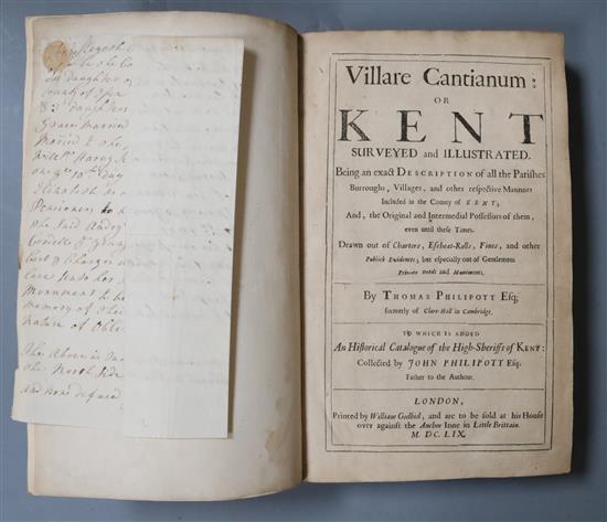 Philipottt, Thomas and John - Villaine Cantianum; or, Kent Surveyed and Illustrated. Being an exact Description